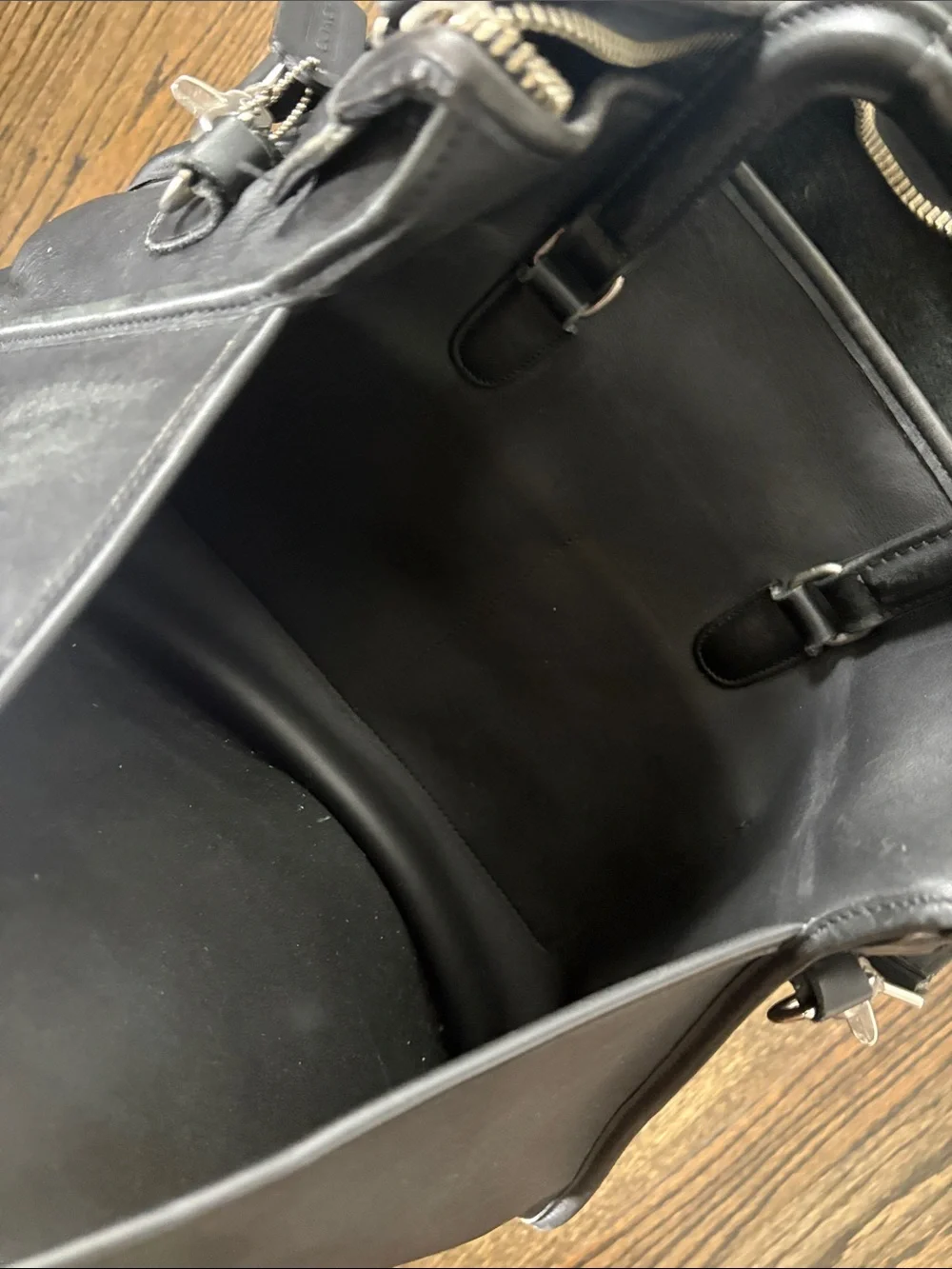 Classic Black Leather Briefcase with Shoulder Strap by COACH